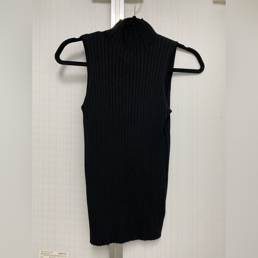 Black Ribbed Fitted Tank Top